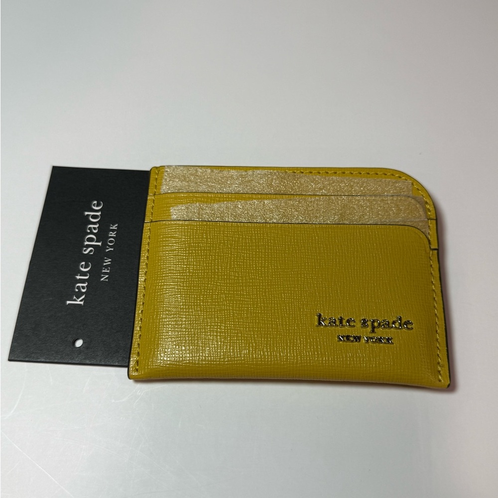 Kate Spade Devin Saffiano Leather Card Holder Tiger’s Eye (Yellow) NWT